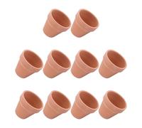 Ciieeo 10 Pièces Lot de Mini Pots en Terre Cuite Rouge Trous de Drainage pour Cactus et Plantes Succulentes, pour Décoration Intérieure et Présents de Mariage