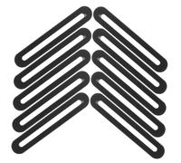 Ciieeo 10 pièces Plaque de Réparation Acier Inoxydable Réglable Support Plat Noir avec Trou Oblong Équerre Droite pour Fixation et Renforcement de Meubles et Étagères