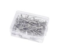 Ciieeo 100 Épingles T en Acier Inoxydable pour Postiche avec Boîte Plastique, 45mm, Faciles à Insérer et Retirer, pour Blocage et Présentation de Perruques