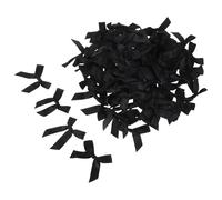 Ciieeo 100 Nœuds Faits Main en Polyester Noir Mini Nœuds en Tissu pour Loisirs Créatifs Couture Décoration de Gâteaux et Accessoires DIY 100 Pièces pour Présents Mariages et Fêtes