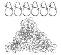 Ciieeo 100 Pièces Connecteur à Mousqueton en Acier Inoxydable | Verrou à Pression, Forme Gourde, pour Bas de Ligne et Ligne, Surface Lisse, Argenté