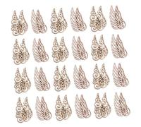 Ciieeo 100 Pièces Patch Décoratif Ailes Ornements D'aile d'ange Pendentif en Bois Ange De Noël Découpes d'ange Ailes d'ange Copeaux De Bois Décorations De Noël en Bois Bambou Beige