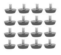 Ciieeo 100 Pièces Patins de Nivellement, Vis M6 Noir | Micro-réglage de Hauteur, Installation Facile, Base Plastique Lisse, pour Pieds de Canapé et Sols Stratifiés