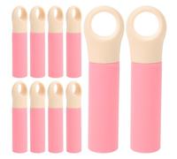 Ciieeo 10pcs Embouts de Rechange pour Manche de Balai en Plastique Antidérapant, Accessoires Simples pour Outils de Nettoyage et Pelle à Poussière, Couleur Rose