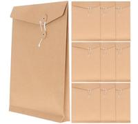 Ciieeo 10pcs Enveloppes Papier Kraft Ficelle, Porte-documents Format A4, Fermeture à Attache, Organisateur de Documents Pratique pour Bureau et Étudiants