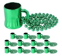 Ciieeo 12 Pièces Collier Pendentif Tasse en Plastique Vert Saint-patrick, Ornement Classique et Vivant Finition Soignée, Fête Saint-patrick