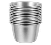 Ciieeo 12 pièces Coupelles à Sauce Acier Inoxydable Bols Ramekins Métal pour Condiments Sauces et Assaisonnements Format Pratique pour Salades et Apéritifs