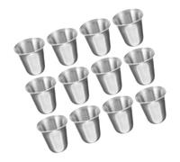 Ciieeo 12 Pièces Gobelet de Communion Empilable en Acier Inoxydable 15ml | Finition Polie Argentée, Bord Lisse, Service Individuel, Rangement Compact, Usage Liturgique et Banquet