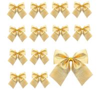 Ciieeo 12 Pièces Lot de Nœuds Ruban Satin Doré pour Déco Sapin de Noël Ornements Suspendus Délicats et Attrayants Accessoires Festifs pour Décoration Intérieure