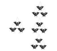 Ciieeo 12 Pièces lustre chauve-souris veilleuse hallowen shine simulation de chauves-souris suspendues décor de table lumières suspendues lampe pilote chauve-souris d'halloween