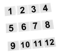 Ciieeo 12 pièces Marqueurs Numériques Acryliques Réutilisables pour Jeux de Détective Accessoires de Crime Numéros de Table Polyvalents pour et Restaurants