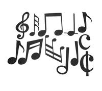 Ciieeo 12 pièces Stickers Muraux Notes Musique Décoratives Autocollants Muraux Thème Musical pour Chambre Café Bar