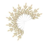 Ciieeo 12 Pièces tiges de Feuilles de Paillettes de Noël Choix de Feuilles de Couronne à Paillettes artificielles pour Couronne de Noël DIY Choix Scintillants Golden