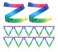 Ciieeo 12 Rubans de Récompense pour Médailles Sportives Crochets Triangulaires 2,5 X 90 Cm, Cordons aux Trois Couleurs Rouge Blanc Bleu, Lot de 12 Pièces pour Compétitions et Fêtes