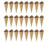 Ciieeo 120 Cônes en Papier Kraft Brun pour Cérémonie de Mariage - Cornets à Confettis et Pétales de Fleurs - Accessoires pour Fêtes, Bouquets ou Porte-Bonbons, Kit DIY 120 Pièces Ruban