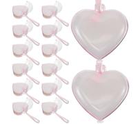 Ciieeo 15 Boîtes de Cœur Semi-Transparentes Saint-Valentin Décorations à Suspendre Rose Contenants Polyvalents pour Bonbons Bijoux Fêtes et Présents Lot de 15 Pièces