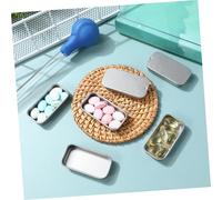 Ciieeo 16 pièces Boîtes Métalliques Rectangulaires Argentées Mat Portables avec Couvercle Coulissant Boîtes Rangement pour Bonbons Pilules et Petits Objets