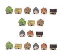 Ciieeo 18 Pcs Cabane Miniature de Bonsaï en Résine Style Vintage Rustique | Décor pour Pot de Plante, Terrarium et Maison de Poupée, Paysage Micro sans Entretien