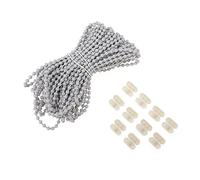 Ciieeo 1Ensemble Chaîne à Perles de Mètres pour Rideaux Extension de Chaîne de Tirage Cordon Réglable Pom pour Stores et Ventilateurs de Plafond