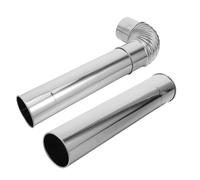 Ciieeo 1ensemble Kit Tuyau Cheminée Inox Extension Droite Coude pour Poêle Fourneau Tente Chauffage Intérieur et Extérieur Raccord Étanche