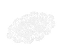 Ciieeo 1Pc Napperon Napperons Tasse Pad Tapis De Table Tissé Nappes Ovales Nappe Vintage Crochet Tapis De Table Rond Plaque Pad Dîner Table Décor Table À Manger Décoration Bol Pad Coton