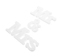 Ciieeo 1set Lettres Mr et Mrs en PVC et Bois pour Décoration de Mariage Romantique Légère Centre de Table Blanc pour Fête de Mariage