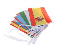 Ciieeo 2 Cordes Bannière Drapeaux Nationaux Pays Guirlande Décorative pour Fête de Football et de Bars