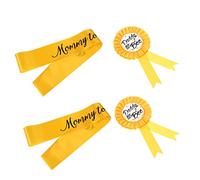 Ciieeo 2 Ensembles 4 Pièces Bandoulière avec Insigne d'abeille Papa Poitrine de Mamans décor épingle à nourrice Ceinture de fête Badge thème Abeille se réconcilier épingler Ruban