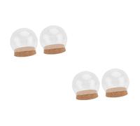 Ciieeo 2 Ensembles Couvercle en Verre Anti-poussière Figurine Lumière LED Cloche Miniature Lumière De l'image pour L'affichage Bol Bouchon De Bouteille en Liège Khaki 2 Pièces * 2