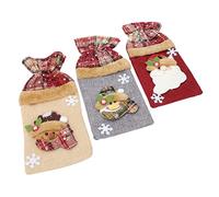 Ciieeo 2 Ensembles Ensemble De Bouteilles De Vin De Noël Manchon De Bouteille d'eau Robe De Bouteille De Vin De Noël Manchon De Canette De Bière De Vin De Fête Chiffon 3 Pièces * 2