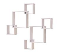 Ciieeo 2 Ensembles étagère Salle Flottant Afficher Etagere bibliotheque Bookshelf Etagere d’Angle Wall Shelf Etagere Design décoration intérieure Support de décoration Murale Bois Blanche