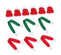 Ciieeo 2 Ensembles Mini Bonnet Bricolage De Noel Bonnet Noel Bonnet Laine Décoration d'arbre De Noël Monde Rouge Bouteille Ornement De Fête De Noël Artisanat À La Main Fil 12 Pièces * 2