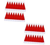 Ciieeo 2 Ensembles Mini Bonnet De Noel Nouveauté De Noël Chapeaux De Père Noël pour L'artisanat Christmas Hat Christmas Tree Decoration Chapeau De Noel Miniature Chiffon 25 Pièces * 2