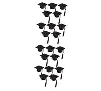 Ciieeo 2 Ensembles Mini Chapeau De Docteur Dessus De Vin De Remise des Diplômes De Graduation Chapeaux De Diplômé Faveurs Bouteille Black Tissu Non Tissé 10 Pièces * 2