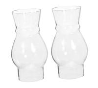 Ciieeo 2 Pièces Abat-Jour Remplacement Ombre Nuances Manteau Rond Kérosène Lampe Un Verre