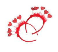 Ciieeo 2 Pièces Bandeau Cœur Rouge Scintillant pour Saint Valentin Accessoires pour Célébrations Décoration Festive pour Événements Scolaires et