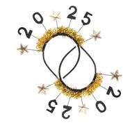 Ciieeo 2 Pièces Bandeau Du Nouvel An Bandeau Rouge Pailleté Groupe Hauts De Forme Chapeaux Du Nouvel An Chapeaux Peluche Bonne Année Ceinture De Bonne Année Golden En Tissu