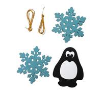 Ciieeo 2 pièces Bannière de Noël et de Décorative pour Fête Guirlande Suspendue pour Fenêtre et Mur Ornements Festifs Bleu