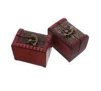 Ciieeo 2 Pièces Boîte à Bijoux Rétro Vintage Mini Coffre Au Trésor pour Petits Objets Précieux Coffret de Rangement Portable Élégant et Décoratif Cadeau Pratique et