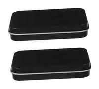Ciieeo 2 Pièces Boîte à Menthe Cure-dents Porte-fil Réutilisable Boîtes De Conservation Avec Couvercles Petites Boîtes Avec Couvercles Distributeur De Soie Rechargeable Black Fer