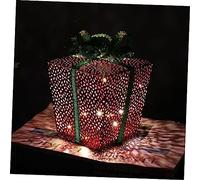Ciieeo 2 Pièces Boîte Cadeau Lumineuse LED Rouge Décoration de Noël avec Éclairage Coffret Lumineux pour Fête et Décoration Intérieure