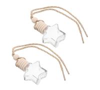 Ciieeo 2 Pièces Bouteille Vide Étoile à Cinq Branches Flacon Diffuseur Vide Bouteille De Diffuseur De Parfum De Voiture Ornement Suspendu D'aromathérapie Pendentif Voiture Parfumé Bois