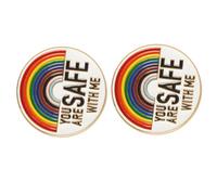 Ciieeo 2 Pièces Broche Émail Rainbow Motif Arc-ciel Pins Déco Femme Résistante Décoloration Accessoire Mode pour Vêtements Sacs Chapeaux