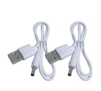 Ciieeo 2 Pièces Câble de Chargeur USB vers Dc 3,5 X 1,35 Mm, Cordon de Charge Cc Résistant la Tension Protection les Surintensités, Compatible Lampes de Table et Petits Ventilateurs