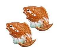 Ciieeo 2 Pièces Carp Shaped Toilet Bolt Caps Ceramic Decorative Screw Covers for Cute Bathroom Decor and Replacement Parts