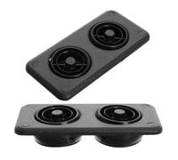 Ciieeo 2 Pièces Couvercle de Ventilation de Climatisation de Plafond Noir | ABS Plastique, Grille Ronde Double, Installation Facile, pour Plafonds de Bus et Sorties D’air