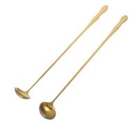 Ciieeo 2 pièces Cuillère Large Acier Inoxydable Doré Lot pour Assaisonnement Mélange Glacée et Hot Pot Ustensile de Cuisine et Facile à Nettoyer