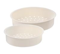 Ciieeo 2 Pièces Cuiseur Vapeur Cuisine en Plastique Blanc 3l5l Panier Vapeur Rond Compact Drainage Rapide pour Cuiseur à Riz