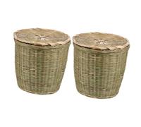 Ciieeo 2 Pièces de rangement en de corbeille rangement linge mini paniers corbeille à papier tressée en de pour la maison