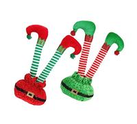 Ciieeo 2 pièces Décorations de Noël de Jambes de Lutin Colorées pour Décoration de Jardin et Intérieur Accessoires de Fête pour Noël et Animations Festives